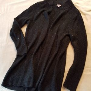 J Jill long cardigan sweater black sequins L